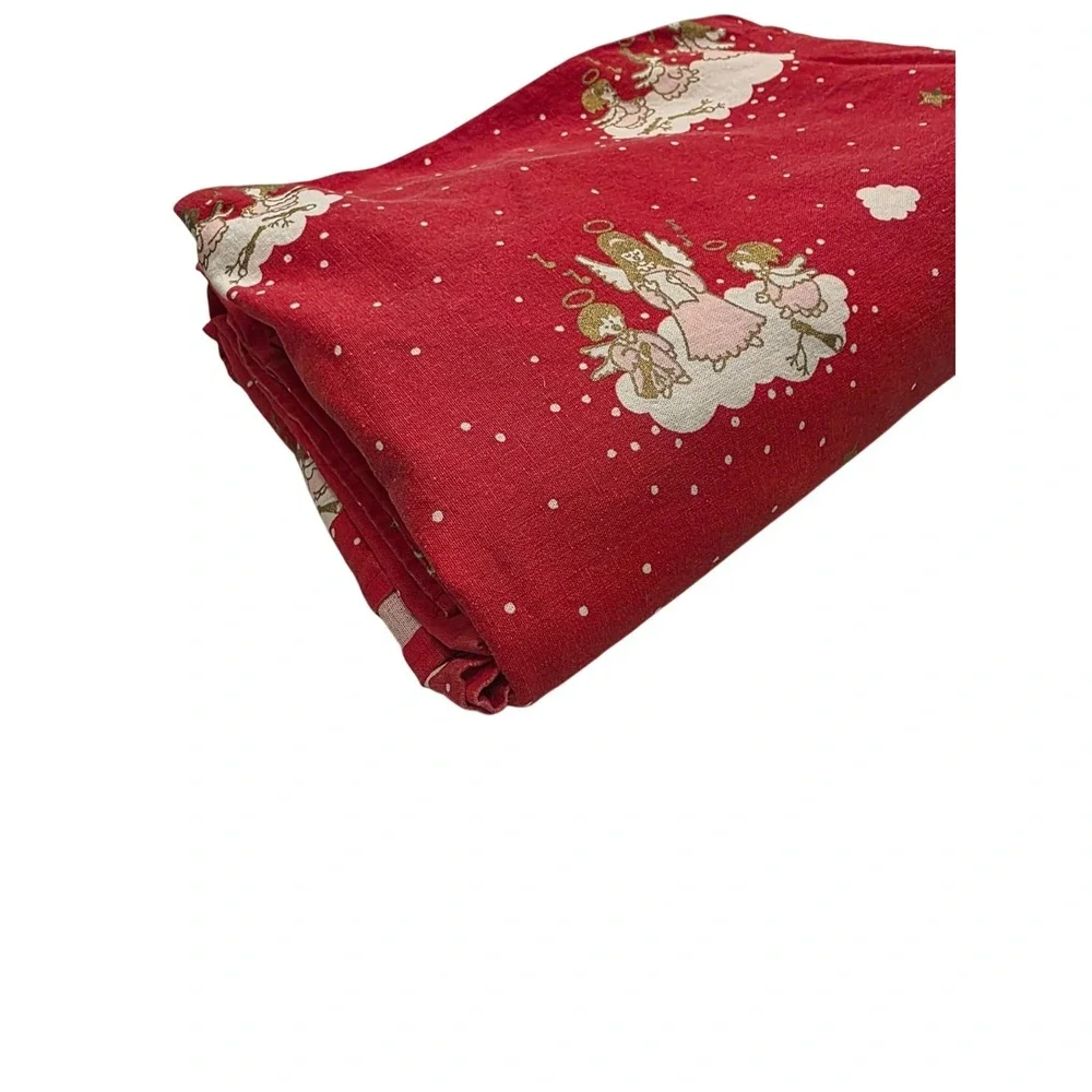 Södahl Denmark Vintage Red Christmas Angel Christmas Cotton Tablecloth Rectangle